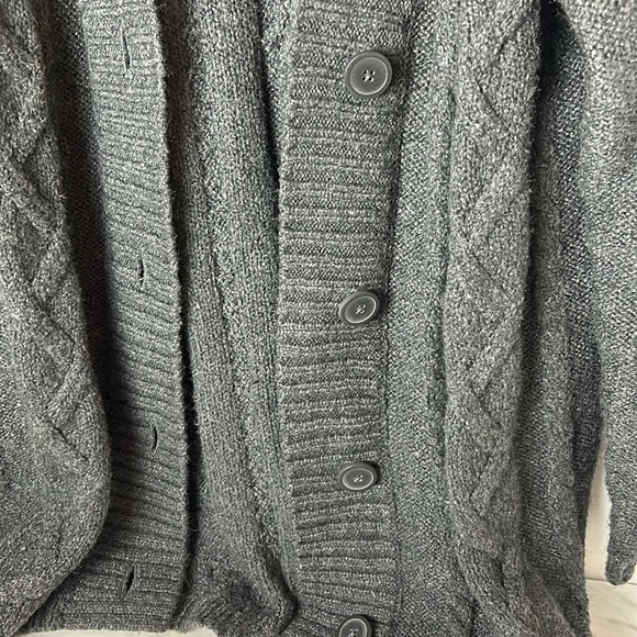 Old Navy grey button down cardigan hip length. Geo recycled material S/M - Picture 3 of 5